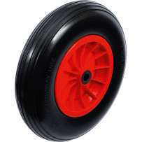 Roue de brouette | PU, rouge/noir | 400 mm