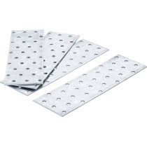 Assortiment de tôles d’acier perforées | 200 x 60 x 2 mm | 4 pièces