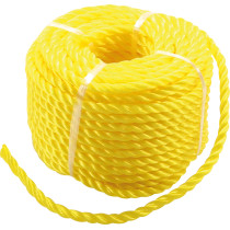 Corde en matière plastique/utilisation universelle | 6 mm x 20 m | jaune