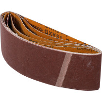 Jeu de bandes à poncer | pour ponceuses à bande | 75 x 533 mm | K 40 - 60 - 80 - 120 - 240 | 5 pièces