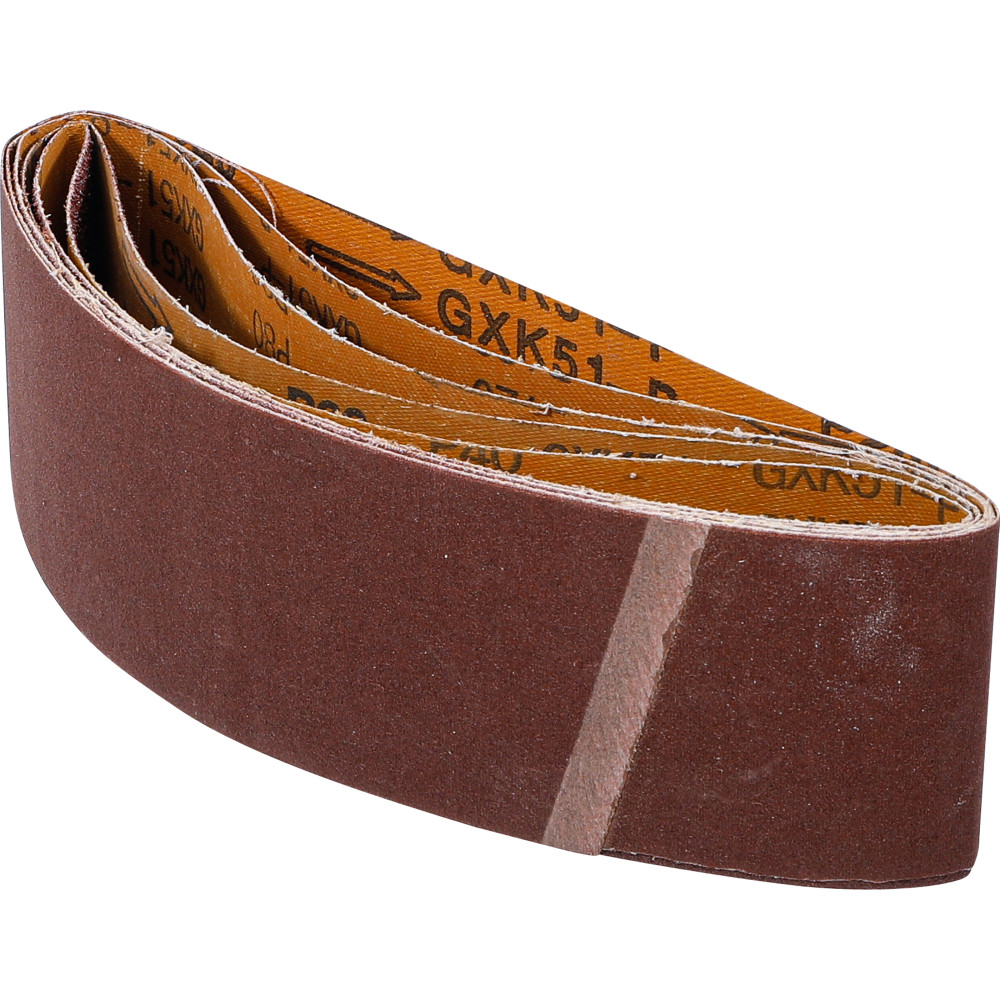 Jeu de bandes à poncer | pour ponceuses à bande | 75 x 533 mm | K 40 - 60 - 80 - 120 - 240 | 5 pièces