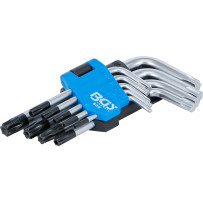 Jeu de clés allen | courtes | Profil T (pour Torx) avec perçage T10 - T50 | 9 pièces