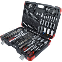 Coffret de douilles | 6,3 mm (1/4") / 10 mm (3/8") / 12,5 mm (1/2") | 176 pièces