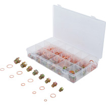 Assortiment de bouchons de vidange avec joints cuivre | 534 pièces