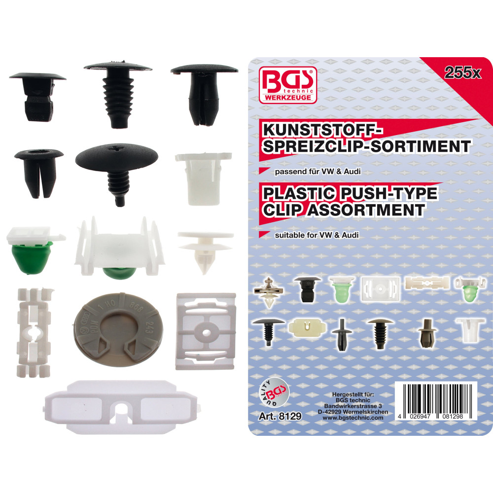 Assortiment d'agrafes d’habillage pour VW | 255 pièces