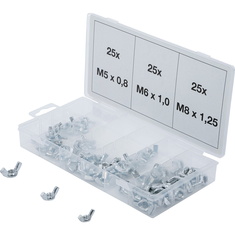 Assortiment d’écrous-papillons | 75 pièces