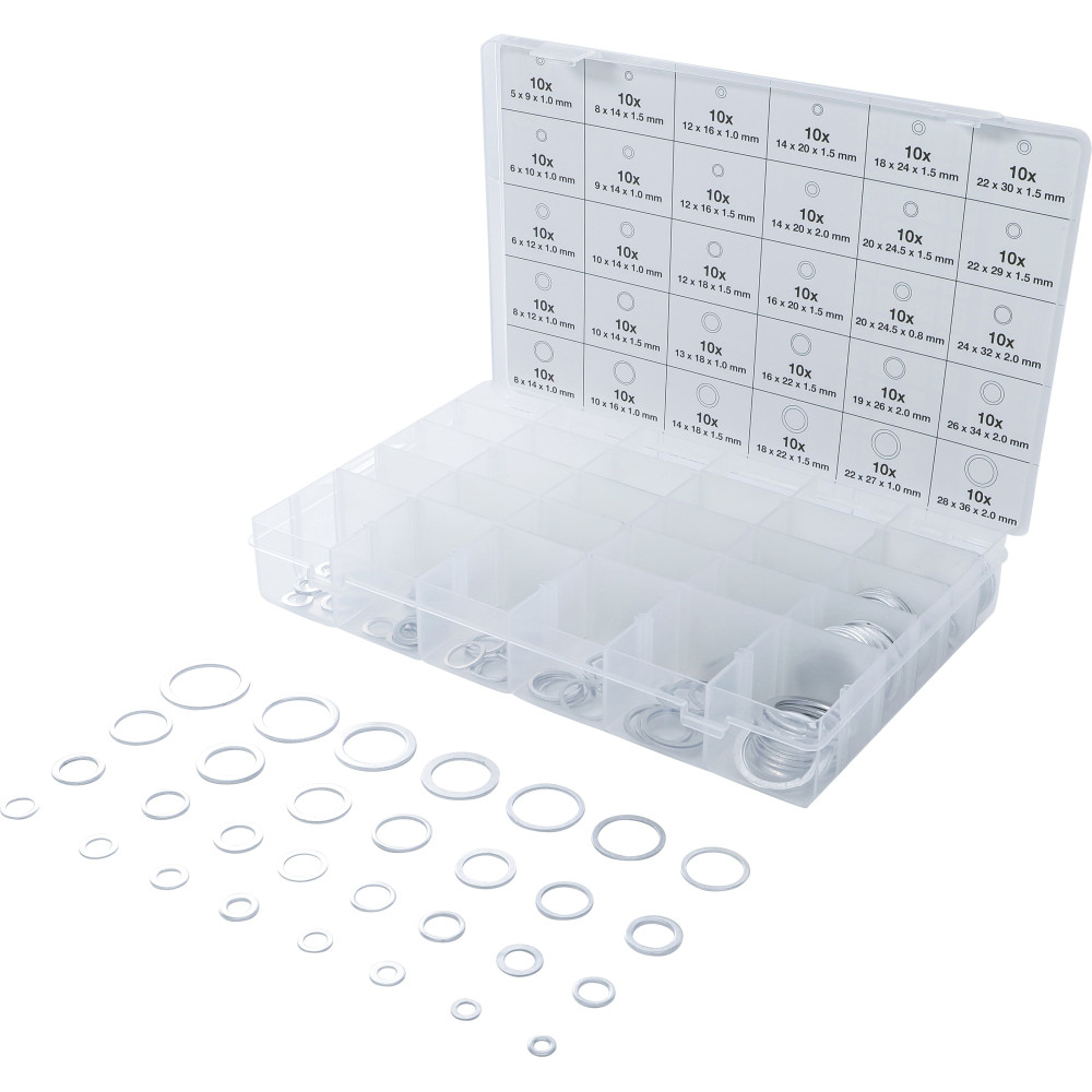 Assortiment de joints d’étanchéité | aluminium | 300 pièces