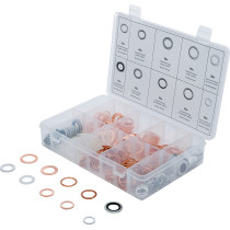 Assortiment de joints d’étanchéité | cuivre, aluminium, nylon | 250 pièces