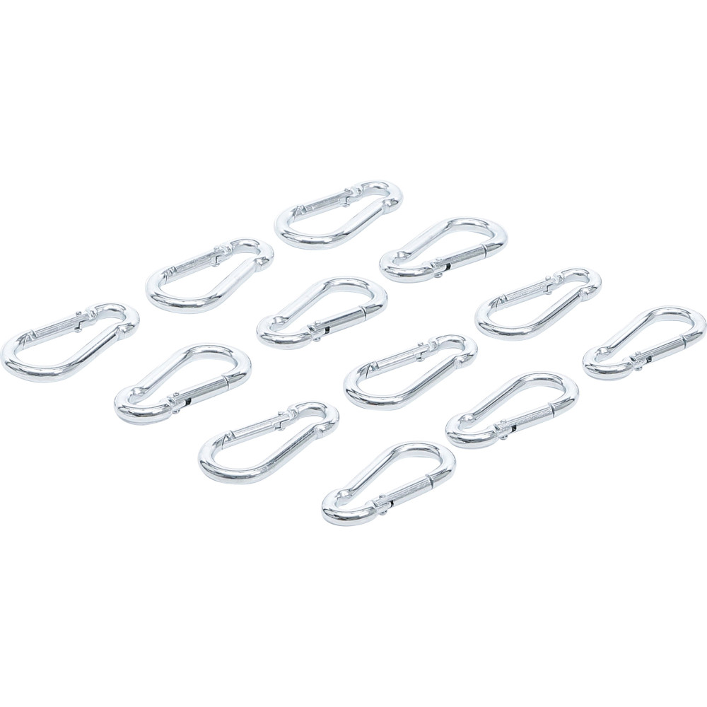 Assortiment de crochets mousquetons | 5 x 50 mm | 12 pièces