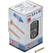 Vis multifonctions | profil en T (pour Torx) T10 | 3,5 x 30 mm | 200 pièces