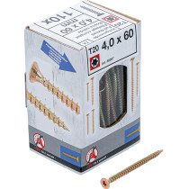 Vis multifonctions | profil en T (pour Torx) T20 | 4,0 x 60 mm | 110 pièces