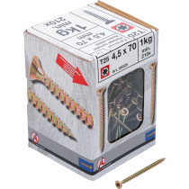 Vis multifonctions | profil en T (pour Torx) T20 | 4,5 x 70 mm | 1 kg / 210 pièces