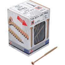 Vis multifonctions | profil en T (pour Torx) T30 | 6,0 x 120 mm  | 1 kg / 70 pièces