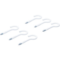 Assortiment de crochets à visser | blanc | revêtement en matière plastique | 60 mm | 6 pièces