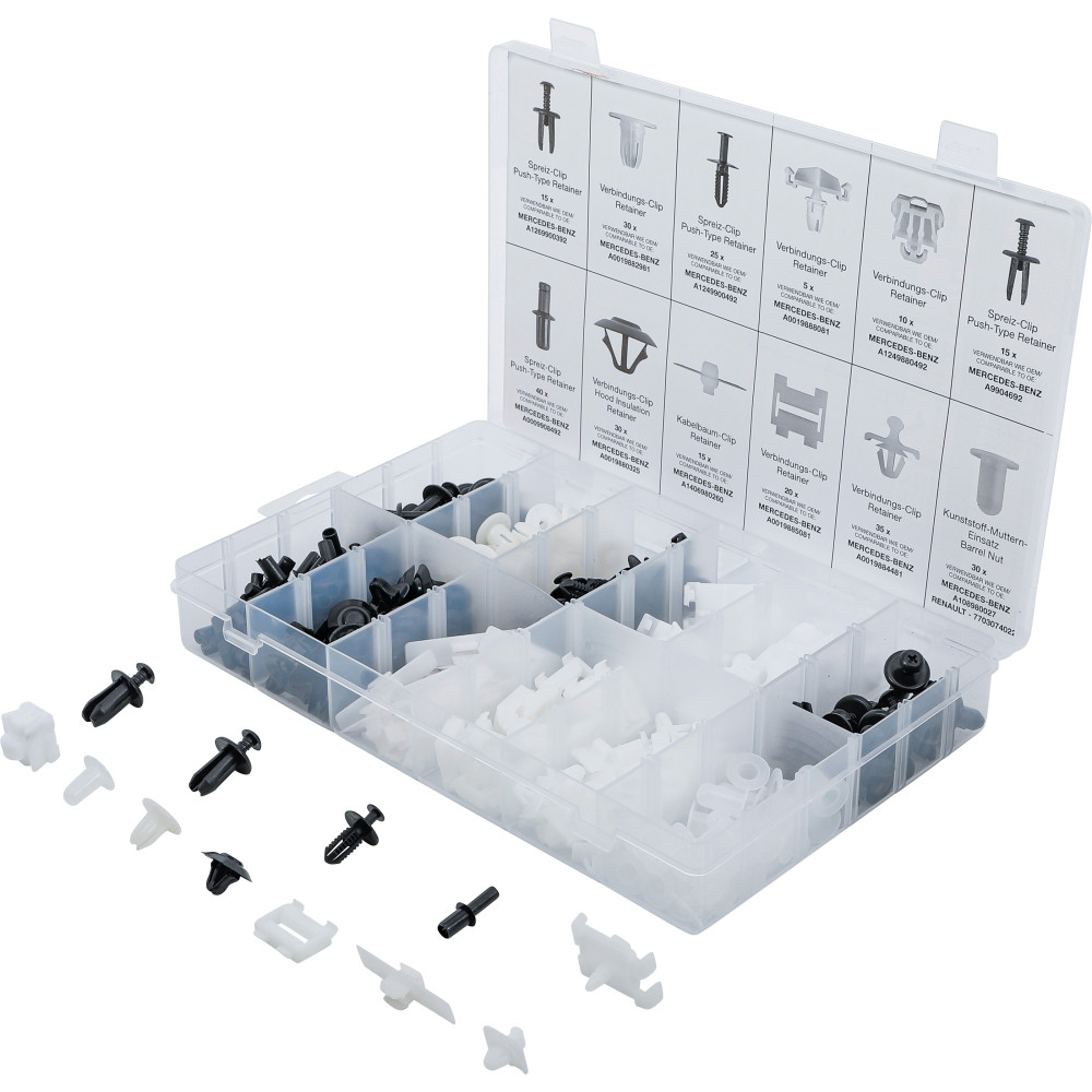 Assortiment de clips de fixation automobiles pour Mercedes-Benz | 270 pièces