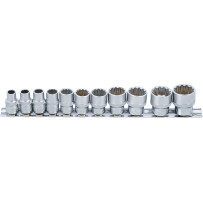 Jeu de Douilles, douze pans | 10 mm (3/8") | en pouce | 11 pièces