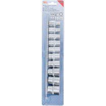 Jeu de Douilles, six pans | 12,5 mm (1/2") | en pouce | 10 pièces