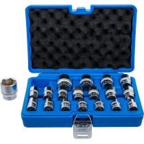 Jeu de Douilles, six pans | 12,5 mm (1/2") | 8 - 32 mm | 19 pièces