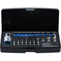 Jeu d'extracteurs de vis | pour profil T défectueux (pour Torx) T10 - T55 | 11 pièces