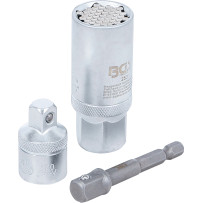 Douille universelle avec jeu d’adaptateurs | 10 mm (3/8") | 9 - 21 mm | 3 pièces