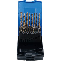 Boite de forets hélicoïdaux | HSS-G M35 | acier de cobalt | 1 - 10 mm | 19 pièces