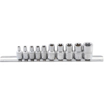 Jeu de douilles à profil E | 6,3 mm (1/4") / 10 mm (3/8") | E4 - E16 | 10 pièces