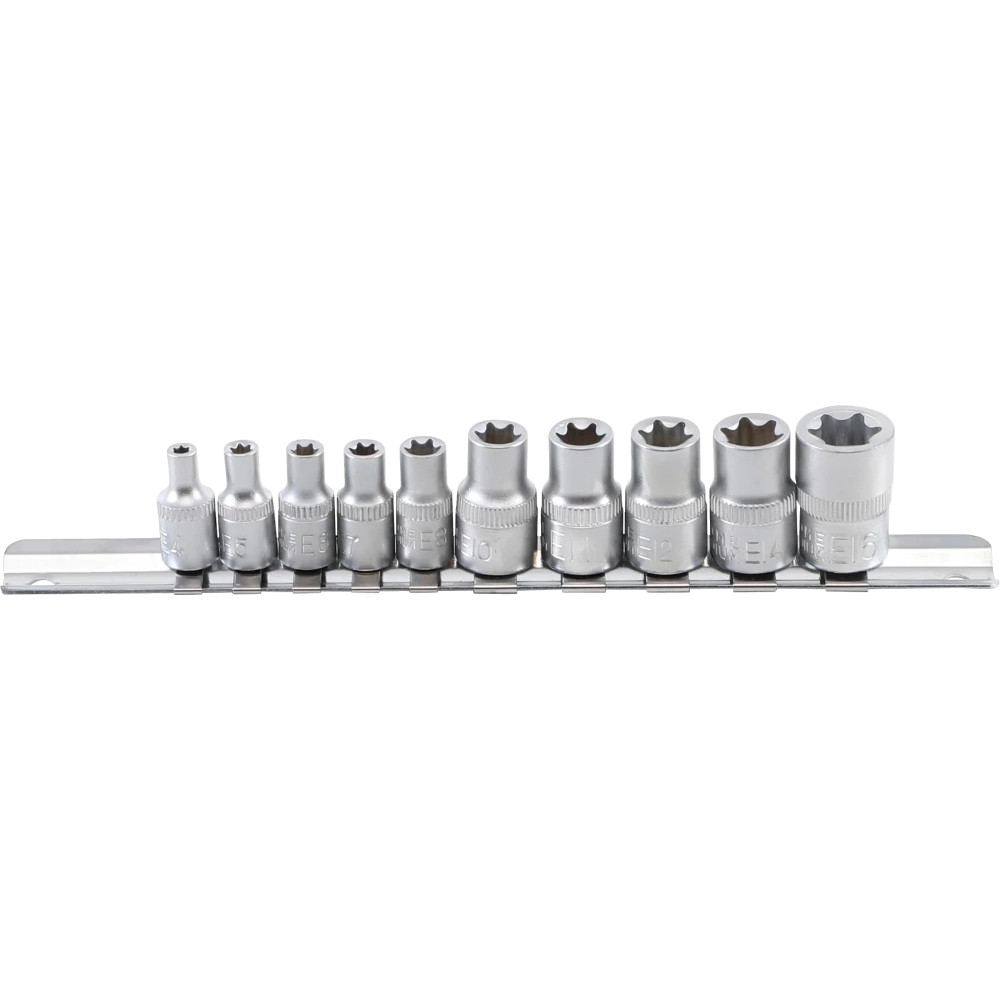 Jeu de douilles à profil E | 6,3 mm (1/4") / 10 mm (3/8") | E4 - E16 | 10 pièces