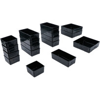 Compartiments de rangement en matière plastique | pour servante d’atelier | 17 pièces