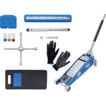 Kit pneus pour changement de roues avec cric rouleur 2,5 t | 10 pièces