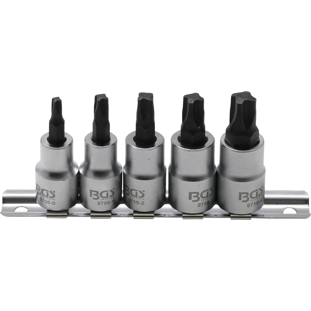 Jeu de douilles à embouts | 10 mm (3/8") | profil carré (pour MTS-Mortorq) MTS0 - MTS04 | 5 pièces
