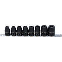 Jeu de douilles à choc, profil E | 12,5 mm (1/2") | E10 - E24 | 8 pièces