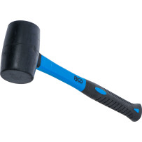 Maillet caoutchouc | manche en fibres de verre | tête noire | Ø 50 mm | 280 g