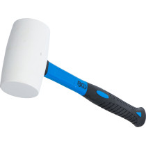 Maillet caoutchouc | manche en fibres de verre | tête blanche | Ø 64 mm | 750 g