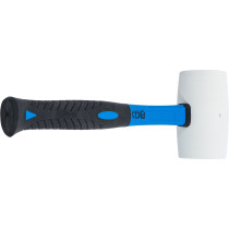 Maillet caoutchouc | manche en fibres de verre | tête blanche | Ø 64 mm | 750 g