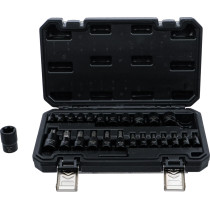 Jeu de douilles à embouts / de clé à douille | 6,3 mm (1/4"), 10 mm (3/8"), 12,5 mm (1/2") | Profil E/profil T (pour Torx)/Profi