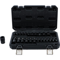 Jeu de douilles à embouts / de clé à douille | 6,3 mm (1/4"), 10 mm (3/8"), 12,5 mm (1/2") | Profil E/profil T (pour Torx)/Profi
