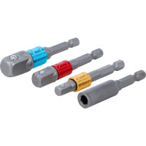 Jeu d’adaptateurs pour visseuses | couleurs | Hexagone mâle 6,3 mm (1/4") | 6,3 mm (1/4"), 10 mm (3/8"), 12,5 mm (1/2"), six pan