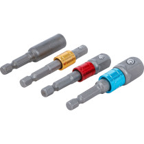 Jeu d’adaptateurs pour visseuses | couleurs | Hexagone mâle 6,3 mm (1/4") | 6,3 mm (1/4"), 10 mm (3/8"), 12,5 mm (1/2"), six pan