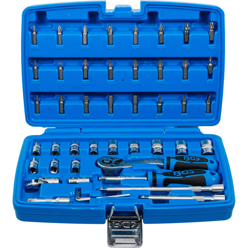 Coffret de douilles | 6,3 mm (1/4") | 46 pièces