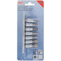 Jeu de douilles à embouts | 6,3 mm (1/4") | six pans intérieurs | 4 - 12 mm | 7 pièces
