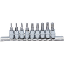 Jeu de douilles à embouts | 6,3 mm (1/4") | Profil T (pour Torx) T10 - T50 | 9 piéces