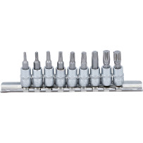 Jeu de douilles à embouts | 6,3 mm (1/4") | Profil T (pour Torx) T10 - T50 | 9 piéces