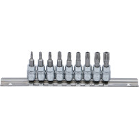 Jeu de douilles à embouts | 6,3 mm (1/4") | Profil T (pour Torx) avec perçage T10 - T50 | 9 piéces