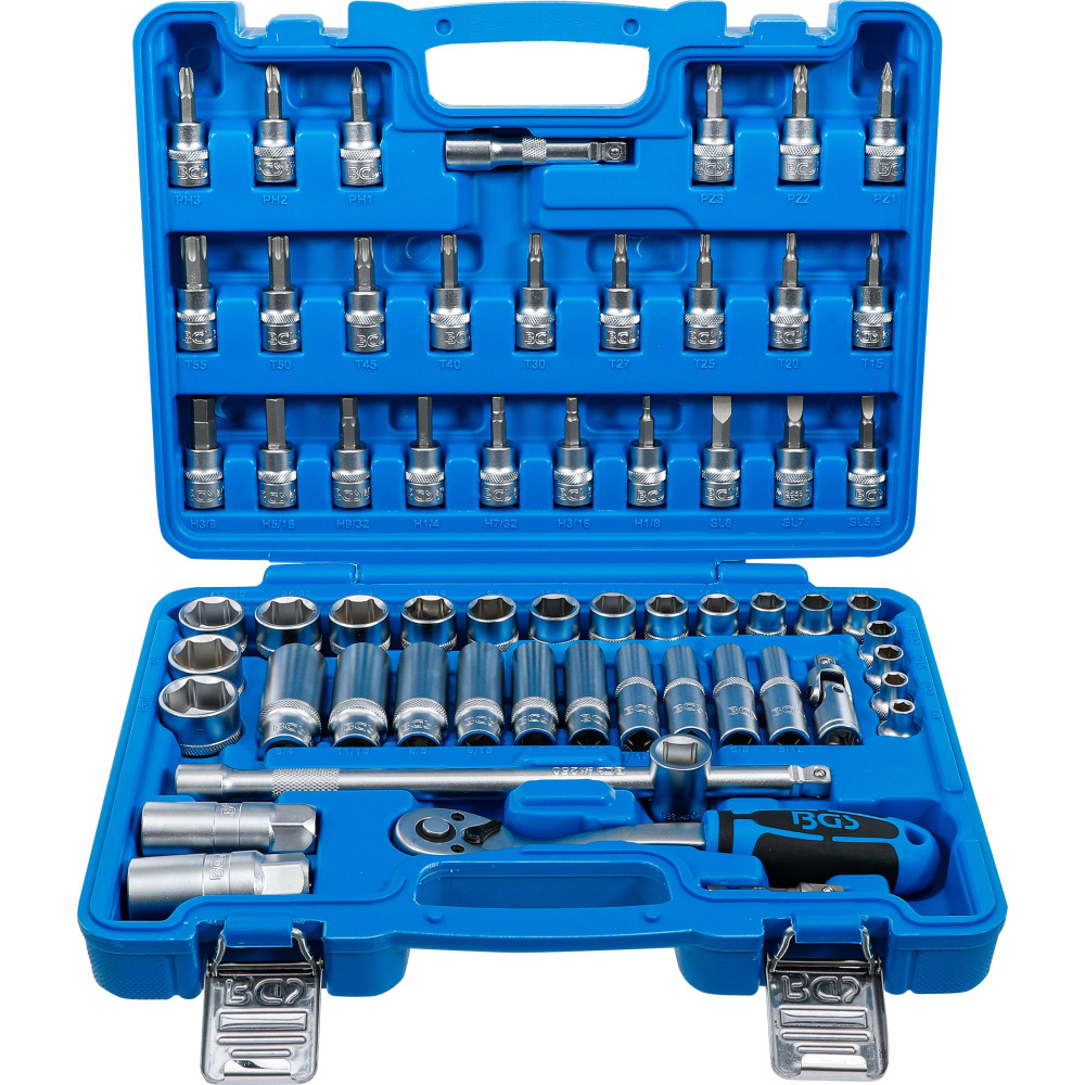 Coffret de douilles | 10 mm (3/8") | en pouces | 61 pièces
