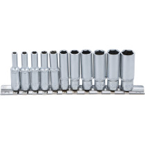 Jeu de douilles, six pans, longues | 6,3 mm (1/4") | 4 - 13 mm | 11 pièces