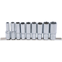 Jeu de douilles, six pans, longues | 12,5 mm (1/2") | 10 - 24 mm | 9 pièces