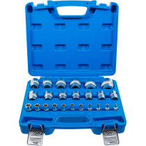 Jeu de douilles, six pans | 6,3 mm (1/4"), 12,5 mm (1/2") | en pouce | 24 pièces