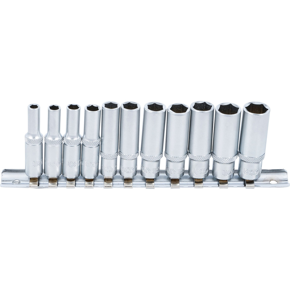 Jeu de douilles, six pans, longues | 6,3 mm (1/4") | 11 pièces