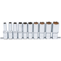 Jeu de douilles, six pans, longues | 12,5 mm (1/2") | en pouce | 10 pièces