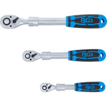 Jeu de cliquets | extensible | 6,3 mm (1/4") - 10 mm (3/8") - 12,5 mm (1/2") | 3 pièces